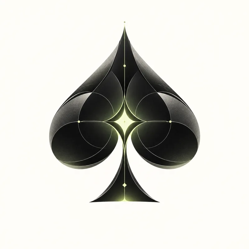 Ace’s emblem: an illustrated ace of spades lit with lime